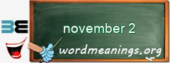 WordMeaning blackboard for november 2